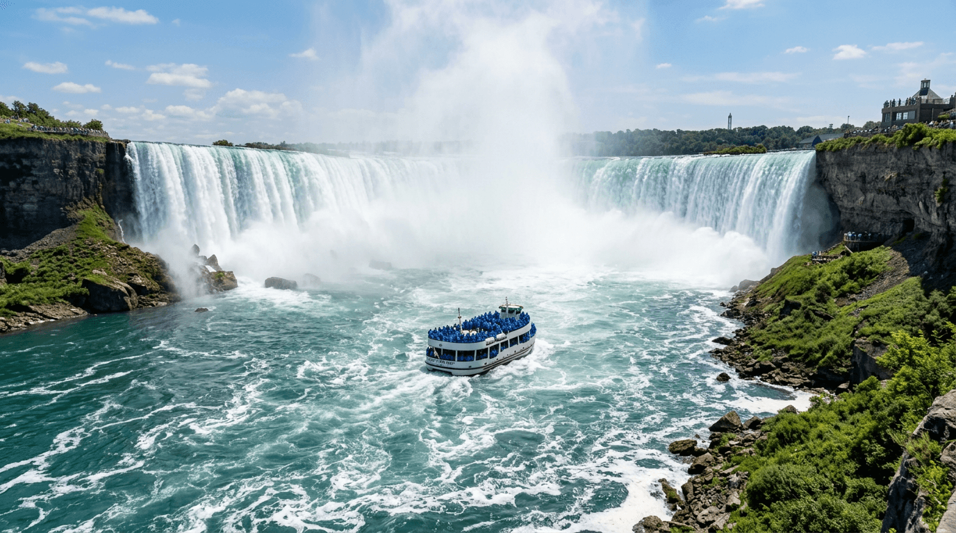One Day Niagara Falls Tours from New York Bilingual Tour - Complete Tour from NYC with Boat Maid of the Mist - USD