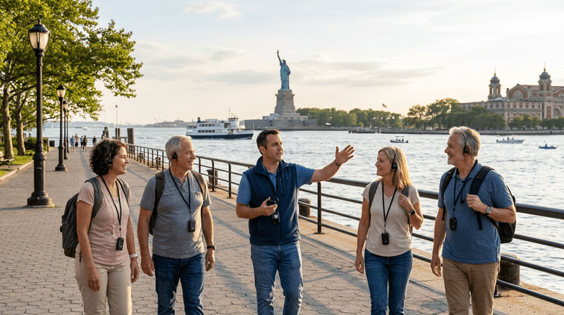 Statue of Liberty and Ellis Island Bilingual Guided Tour - Basic (Only Ticket+ Audio) Bilingual Tour