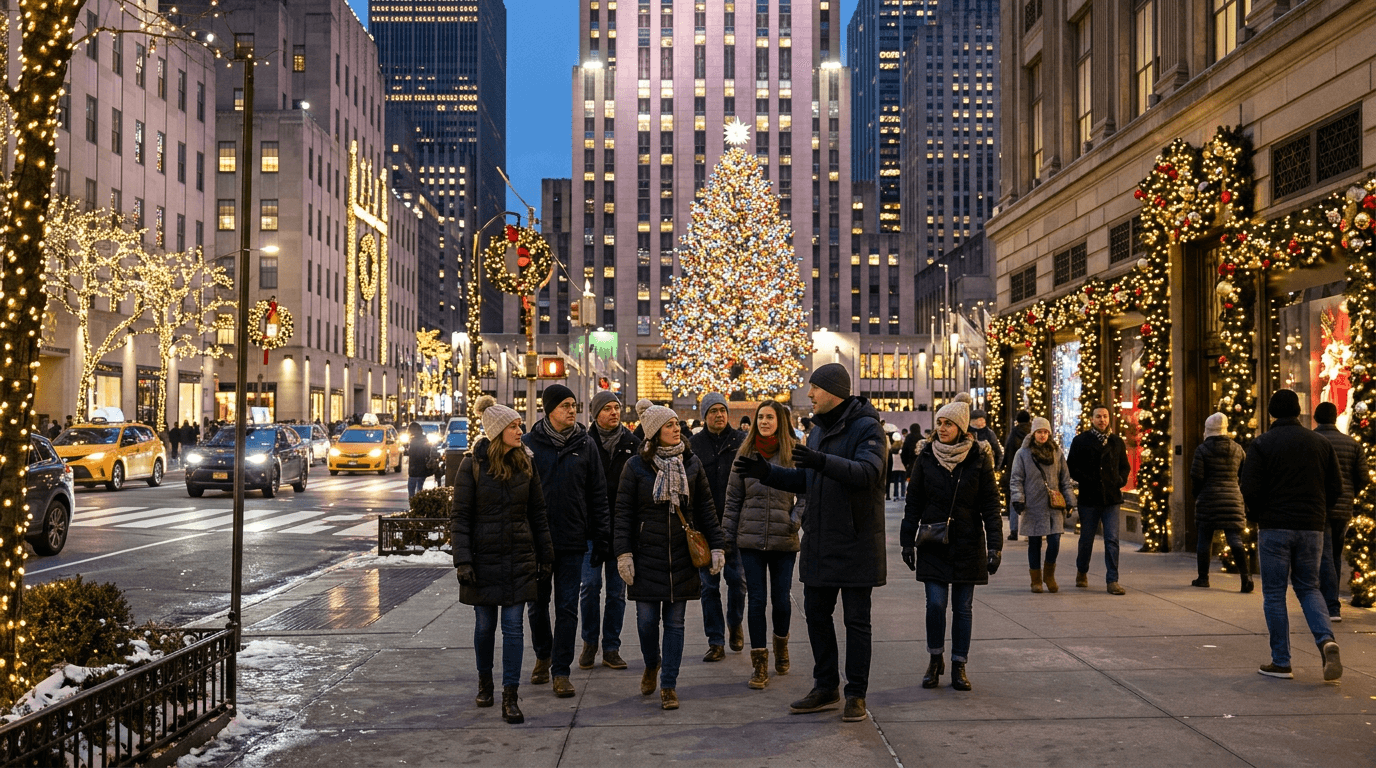 5th Ave Holiday Lights Walking Tour with Rockefeller Tree