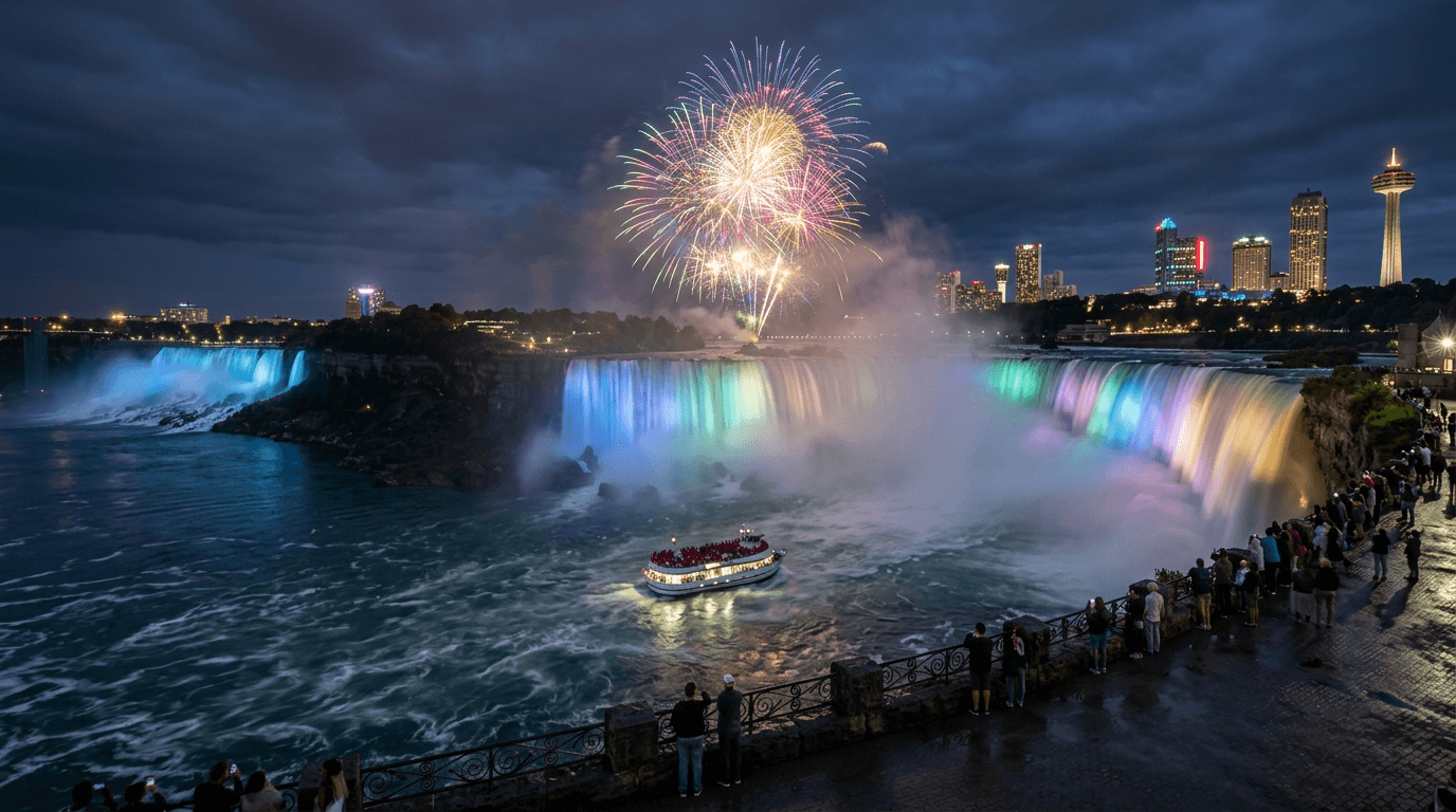 Niagara Falls One Day Tour from New York City with Night Lights and Fireworks